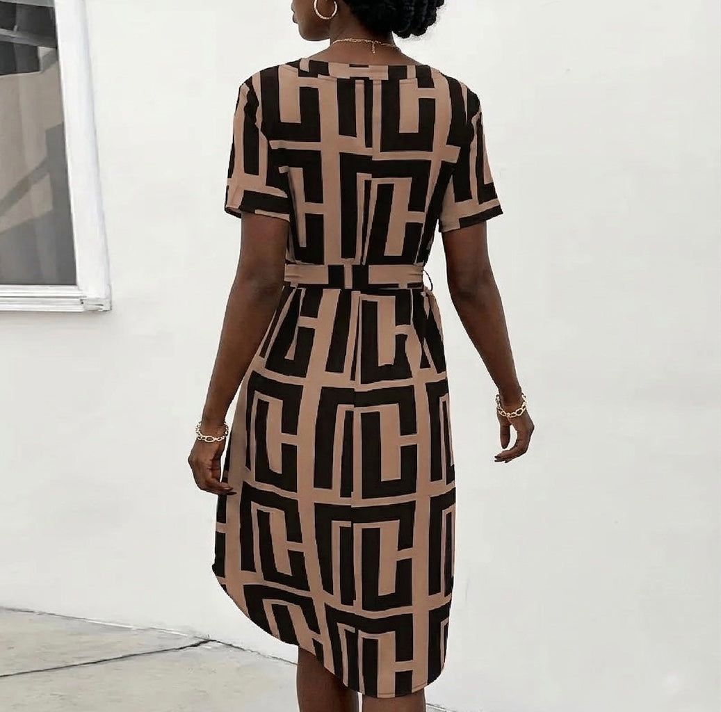 Casual Loose Printed Short Dress