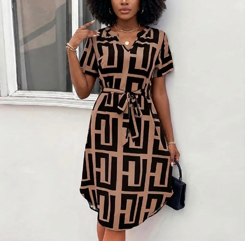 Casual Loose Printed Short Dress