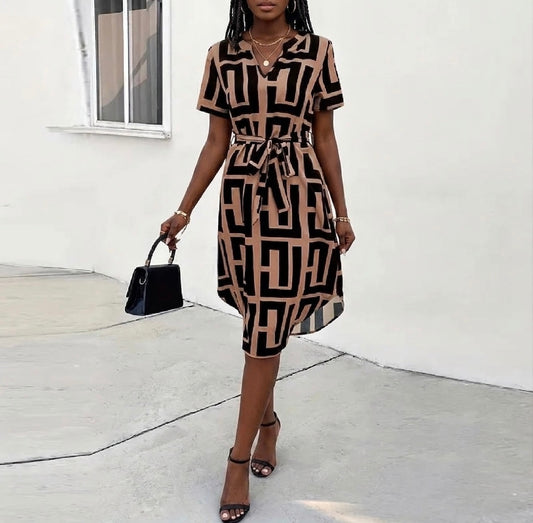 Casual Loose Printed Short Dress