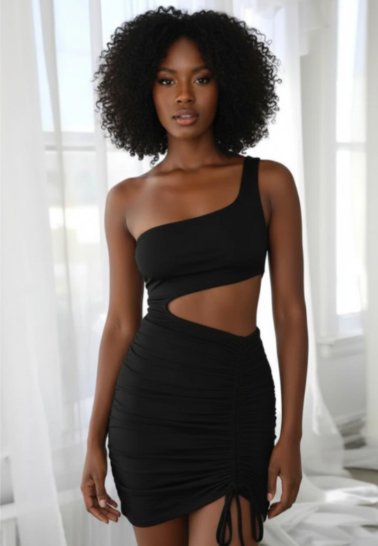 Women's Backless Ruched Bodycon Mini Party Dress
